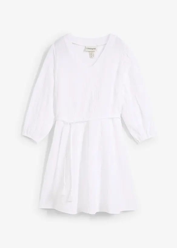 Mini jurk in skaterlook met ceintuur en 3/4 mouwen, bonprix