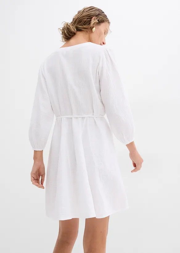 Mini jurk in skaterlook met ceintuur en 3/4 mouwen, bonprix