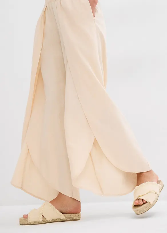 Broek cropped met split, bonprix