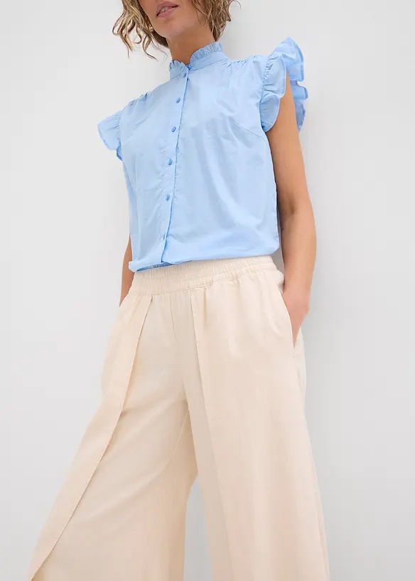 Broek cropped met split, bonprix