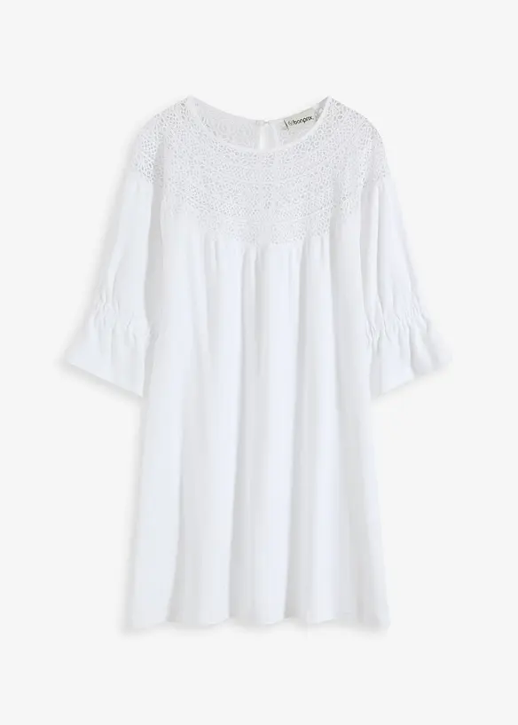 Jersey jurk met crochet-kant, bonprix