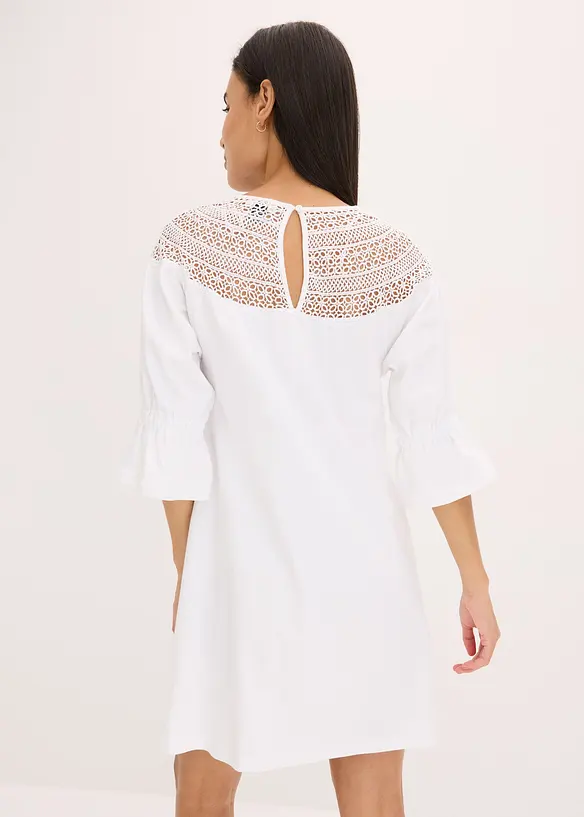 Jersey jurk met crochet-kant, bonprix