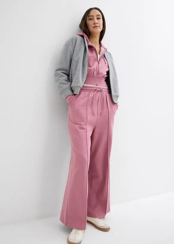 Cropped sweatvest met capuchon in een zachte katoenmix, bonprix