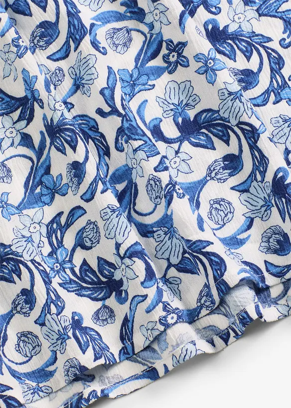 Mini jurk met plooien in viscose met structuur, bonprix