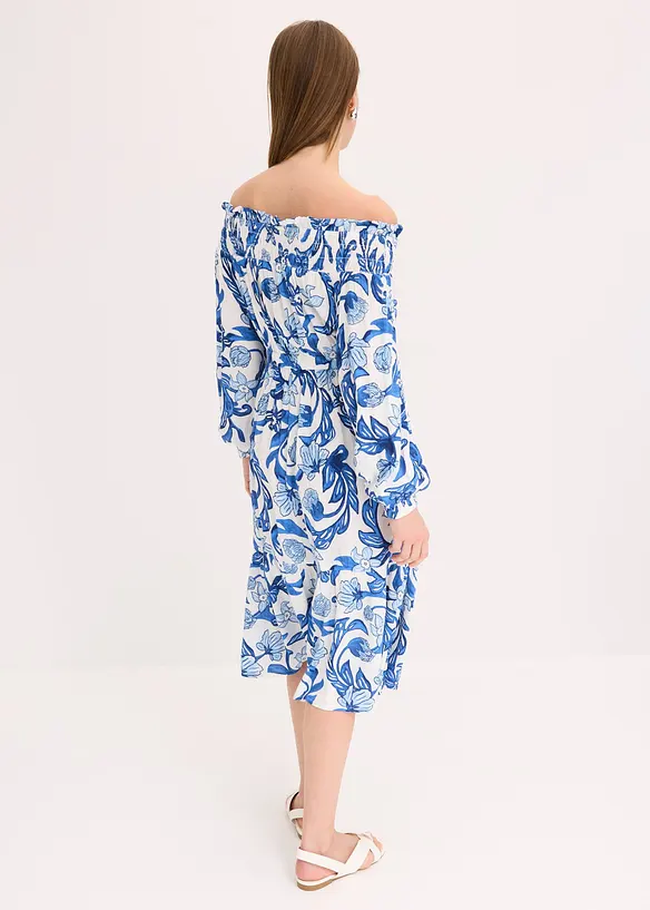 Carmen jurk van gestructureerde viscose, bonprix