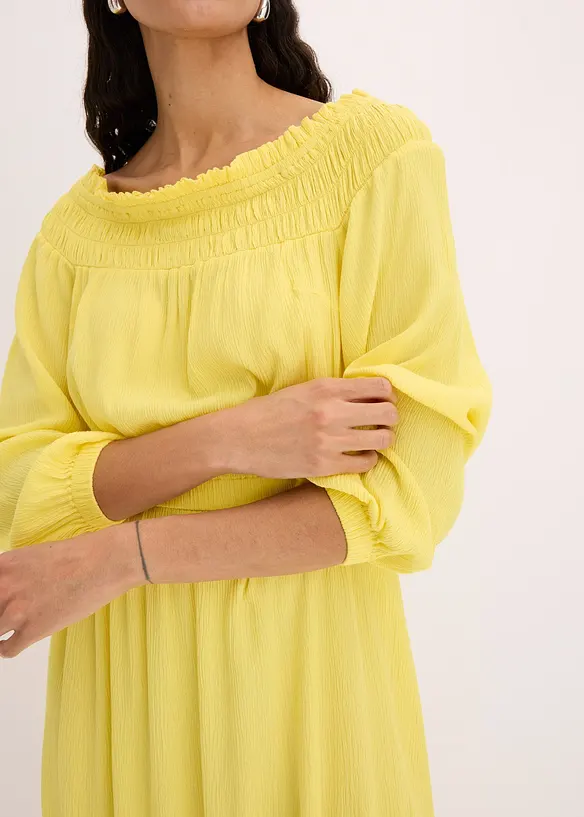 Carmen jurk van gestructureerde viscose, bonprix