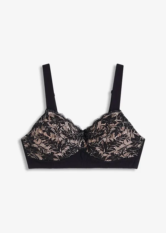 Bralette met biologisch katoen en kant, bonprix