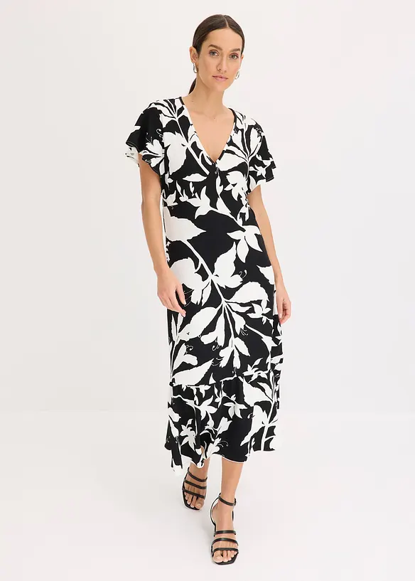 Midi jurk met kapmouwen, bonprix