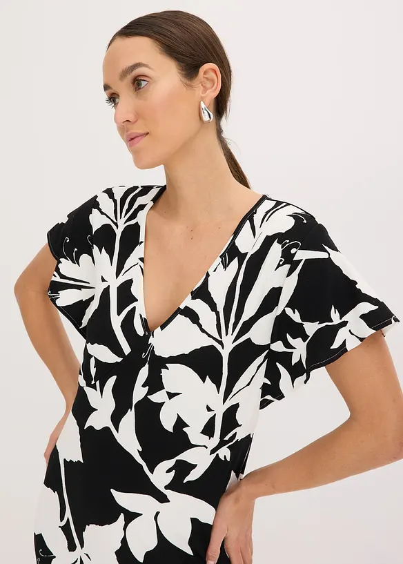 Midi jurk met kapmouwen, bonprix