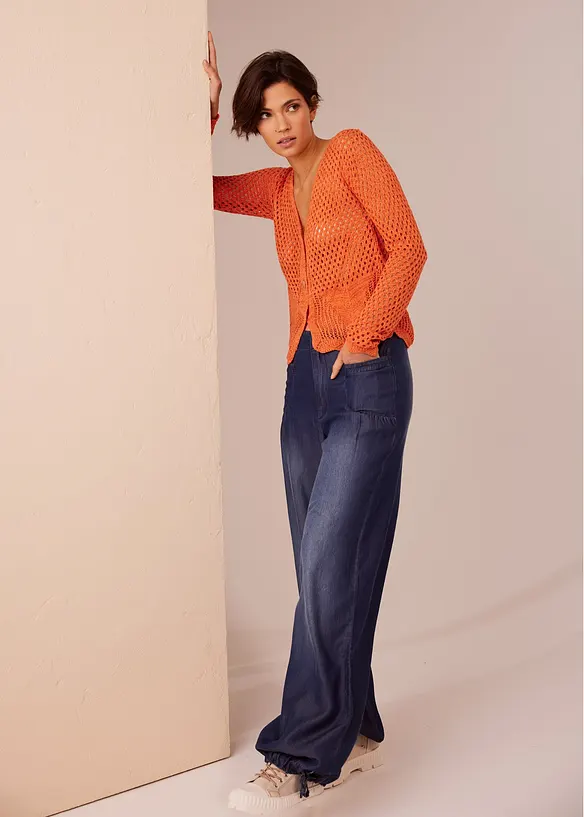Wide leg jeans van lyocell, bonprix