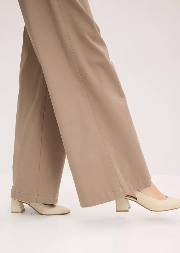 Wide leg broek met stretch, bonprix