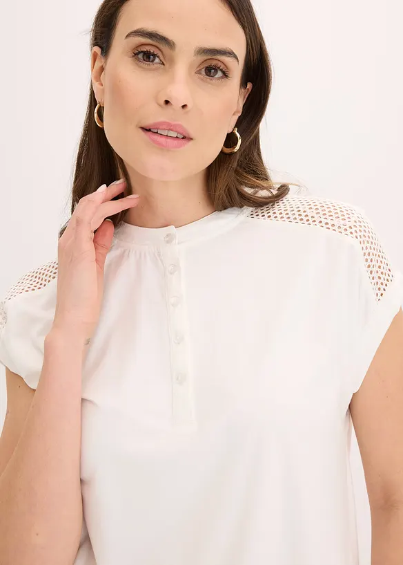 Shirt met kanten inzetstuk, bonprix
