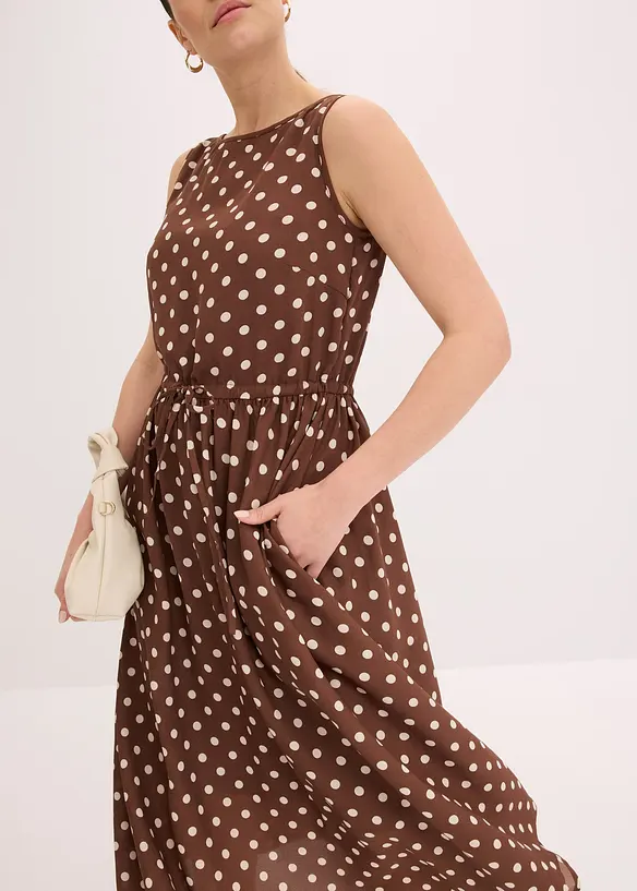 Midi jurk met bindceintuur, bonprix