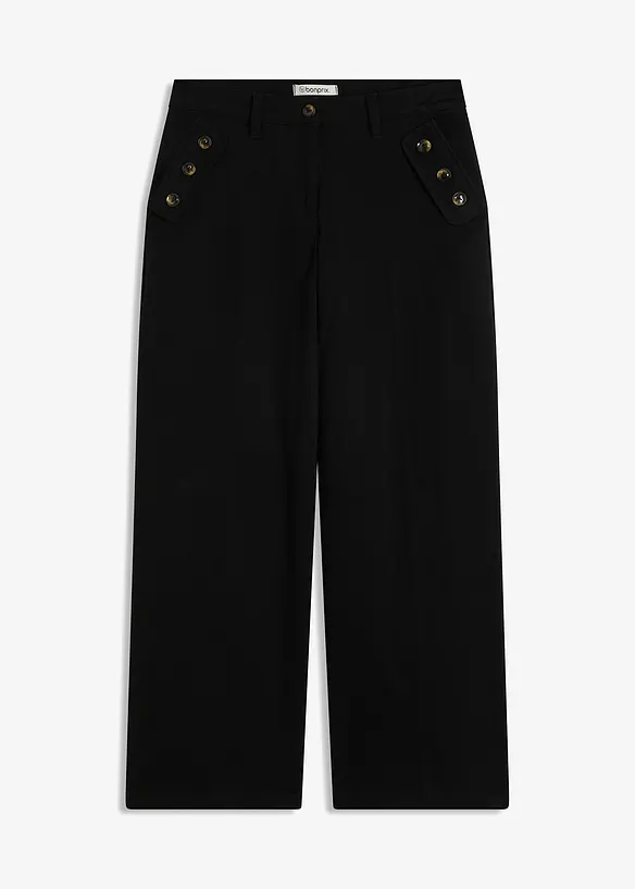 Twill broek met sierknopen, bonprix