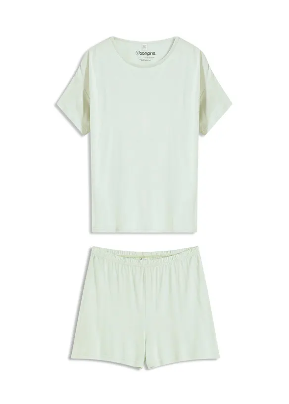 Shortama met oversized shirt van viscose, bonprix
