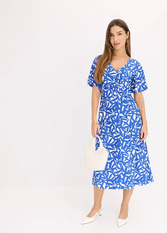 Jersey jurk met plooitjes, bonprix