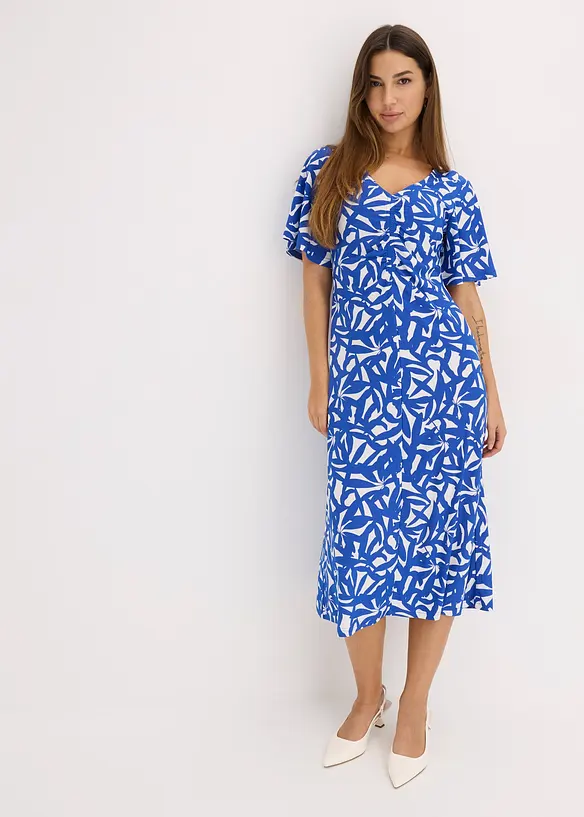 Jersey jurk met plooitjes, bonprix
