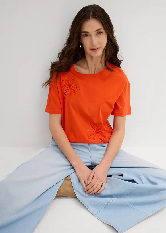 T-shirt met kanten details, bonprix