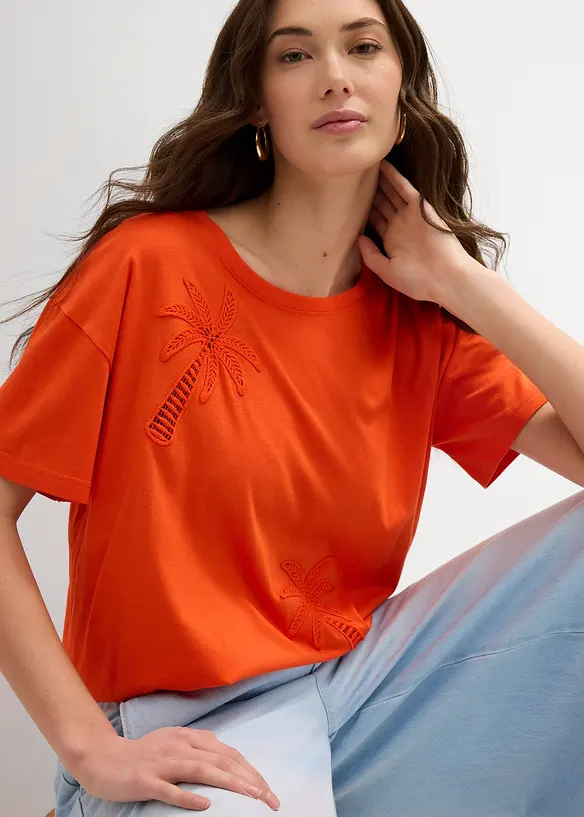 T-shirt met kanten details, bonprix