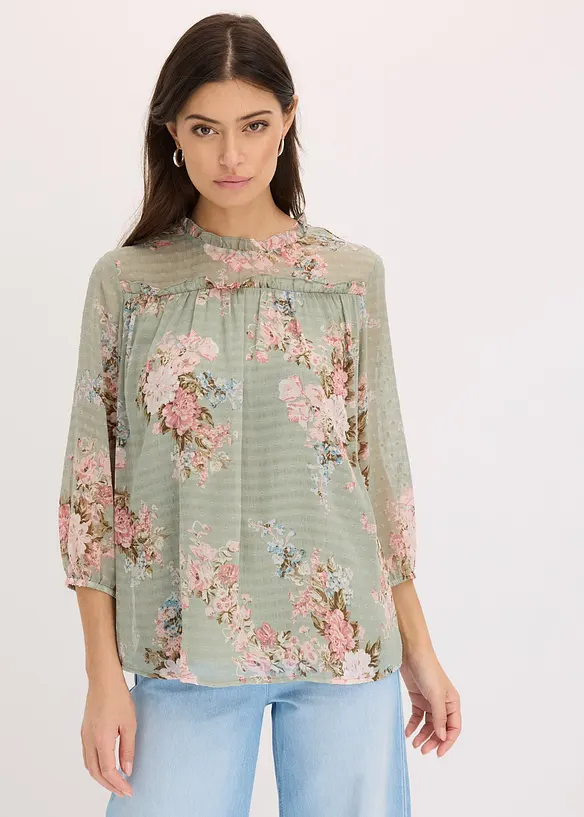 Chiffon tuniek bedrukt, bonprix