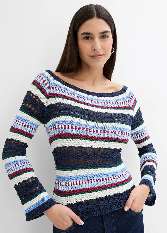 Trui met gatenpatroon, bonprix
