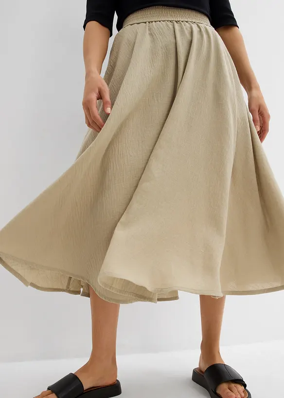 Maxi rok met een comfortabele band, bonprix