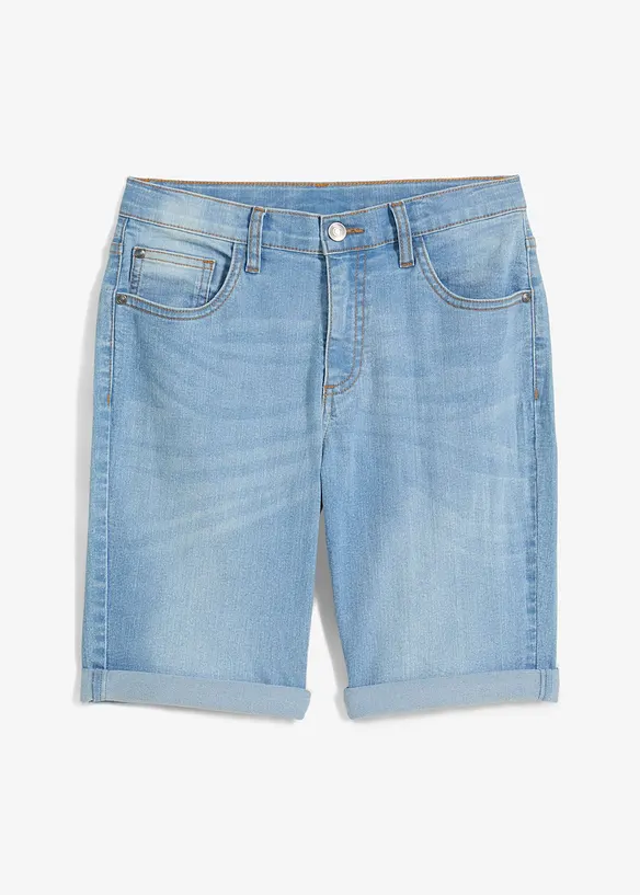 Stretch jeans bermuda met verstelbare band, slim fit, bonprix