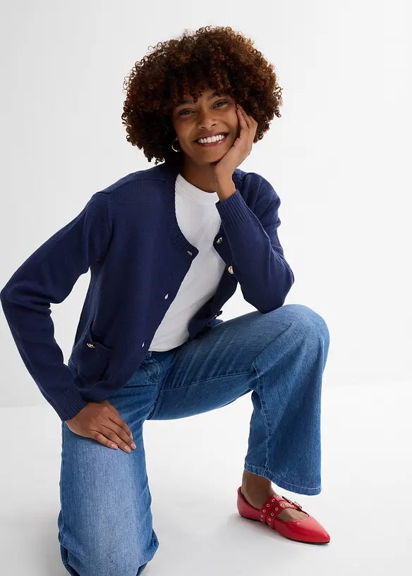 Wide leg jeans, mid waist, bonprix