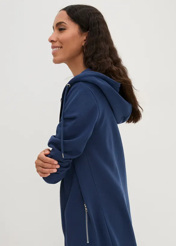 Lang sweatvest met ritszakken, bonprix