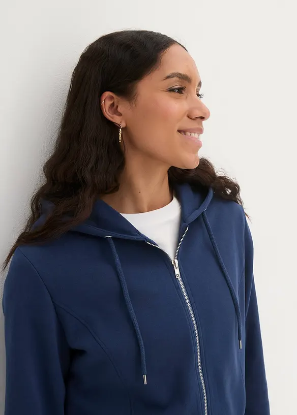 Lang sweatvest met ritszakken, bonprix