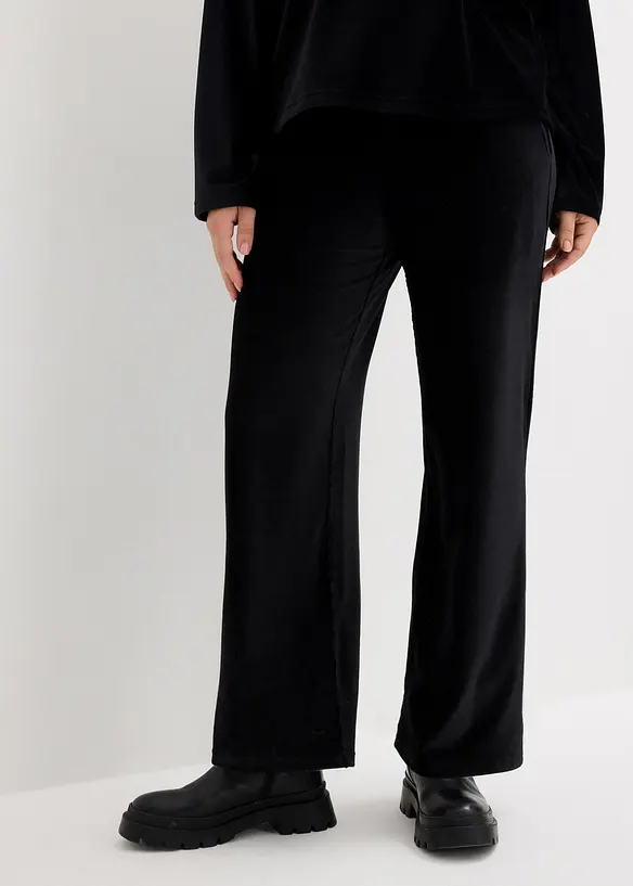 Wijde broek van jersey-corduroy, bonprix
