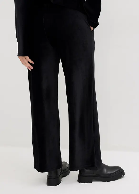 Wijde broek van jersey-corduroy, bonprix