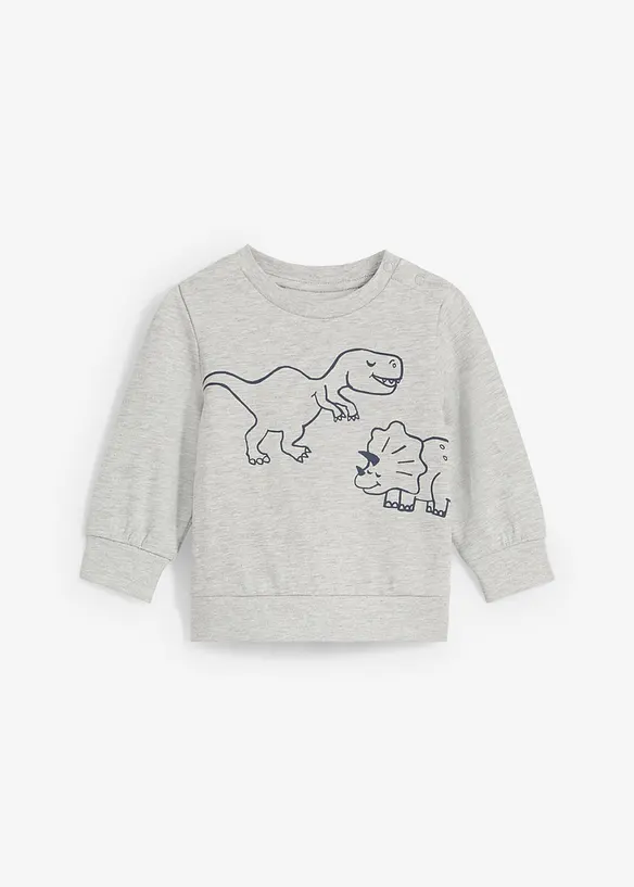 Baby sweater met Dino-print van biologisch katoen, bonprix