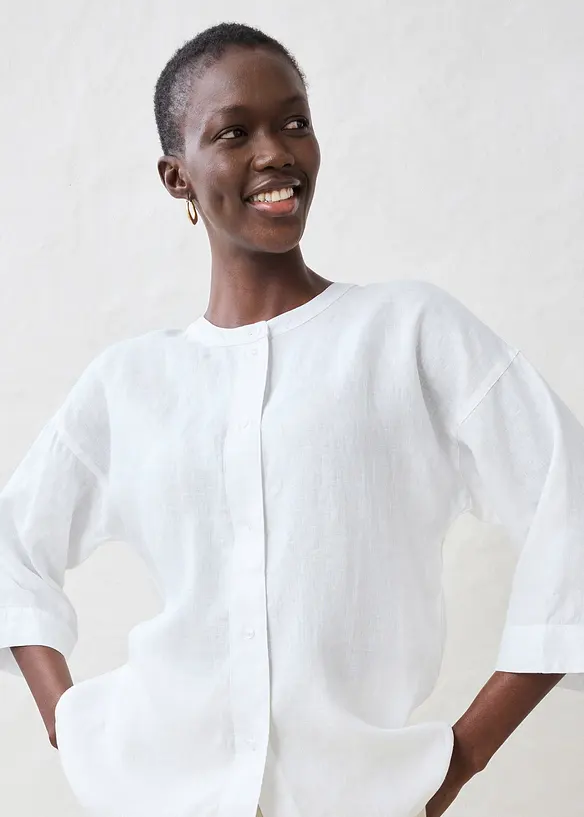 Oversized blouse van puur linnen, bonprix