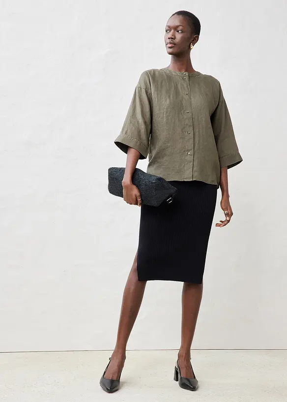 Oversized blouse van puur linnen, bonprix