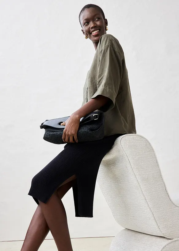 Oversized blouse van puur linnen, bonprix