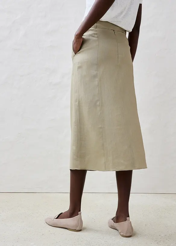 Rok en riem (2-dlg. set) van puur linnen, bonprix