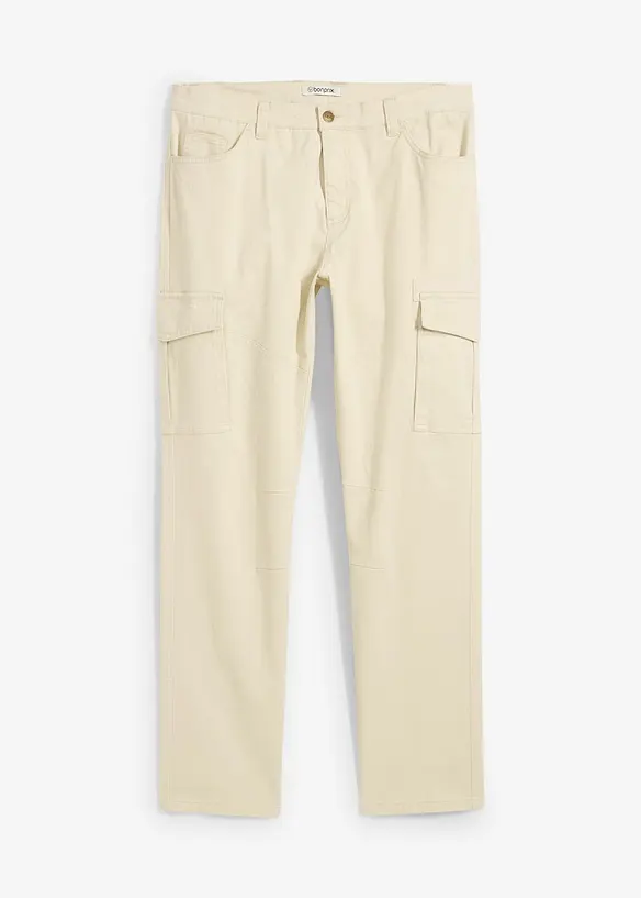 Slim fit stretch cargo broek, straight, bonprix