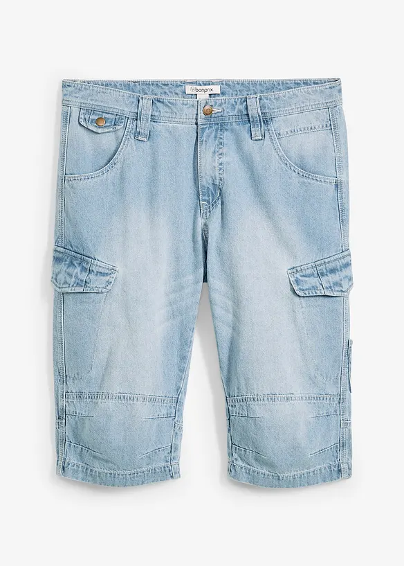 Lichte jeans cargo bermuda, relaxed fit, bonprix