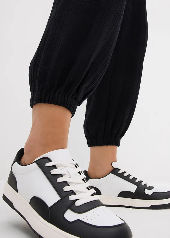 Mousseline broek met gesmokte band, bonprix
