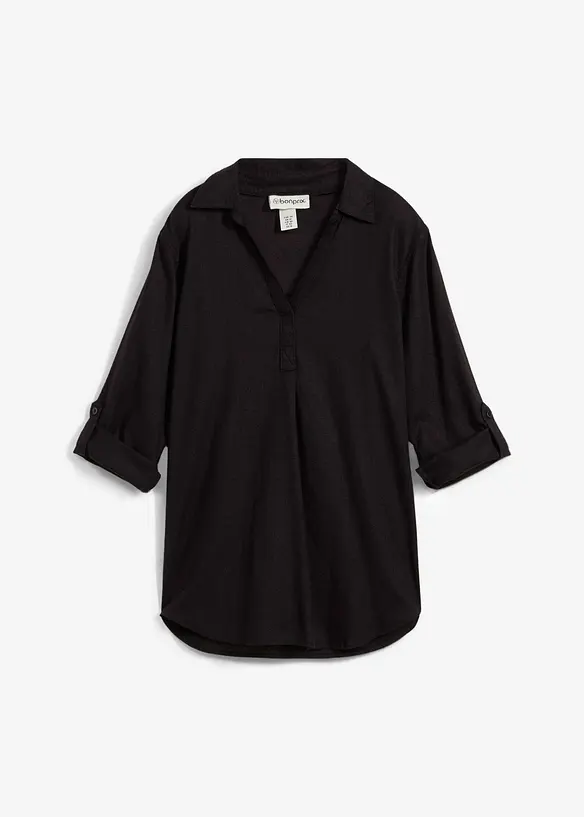 Blouse met linnen en 3/4 mouwen, bonprix
