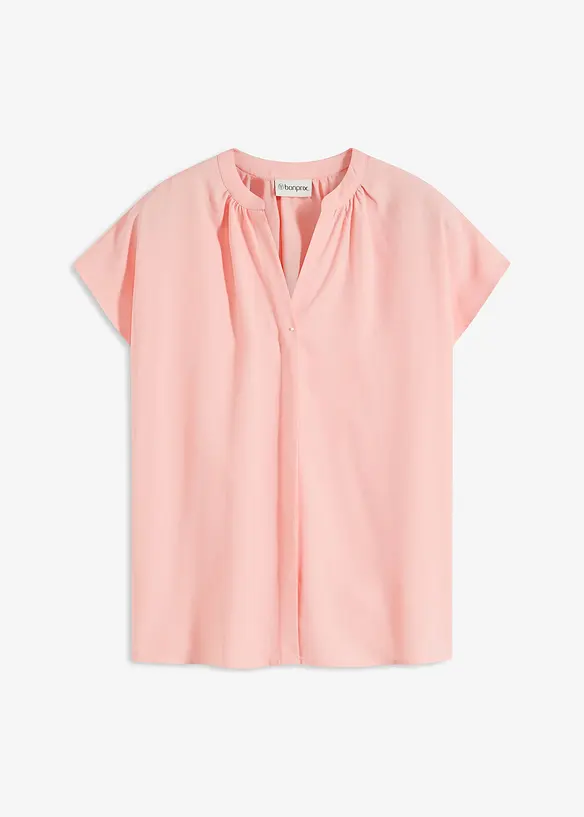 Blouse met korte mouwen en blinde knoopsluiting, bonprix