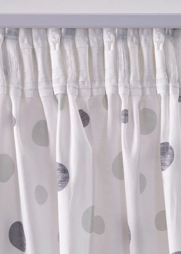 Gordijn van gerecycled polyester met stippenprint (1 stuk), bonprix