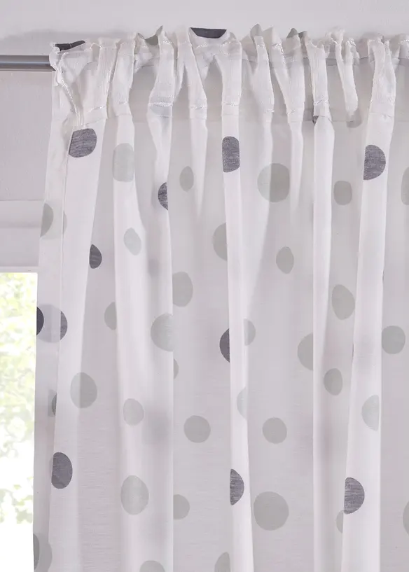 Gordijn van gerecycled polyester met stippenprint (1 stuk), bonprix
