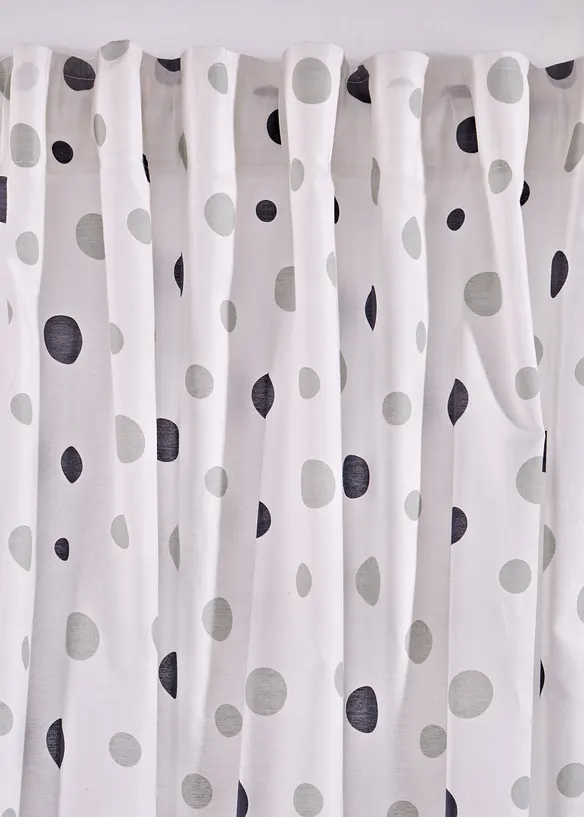 Gordijn van gerecycled polyester met stippenprint (1 stuk), bonprix