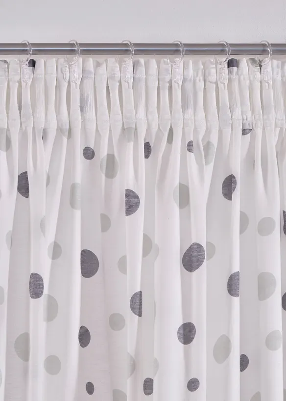 Gordijn van gerecycled polyester met stippenprint (1 stuk), bonprix