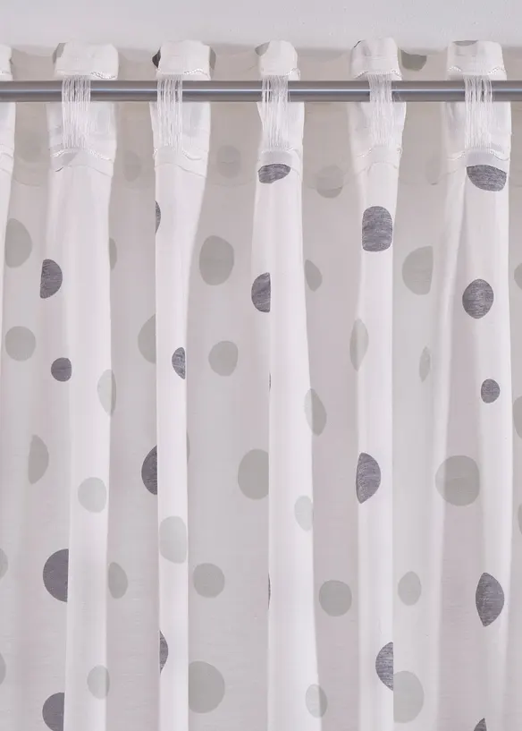 Gordijn van gerecycled polyester met stippenprint (1 stuk), bonprix