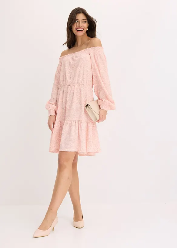 Carmen jurk met all-over print, bonprix