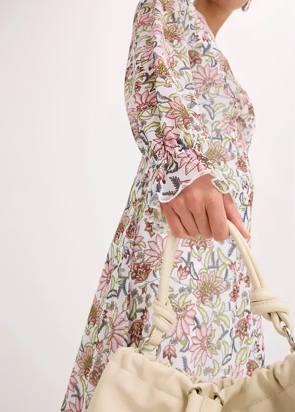 Midi jurk van mesh gedessineerd, bonprix