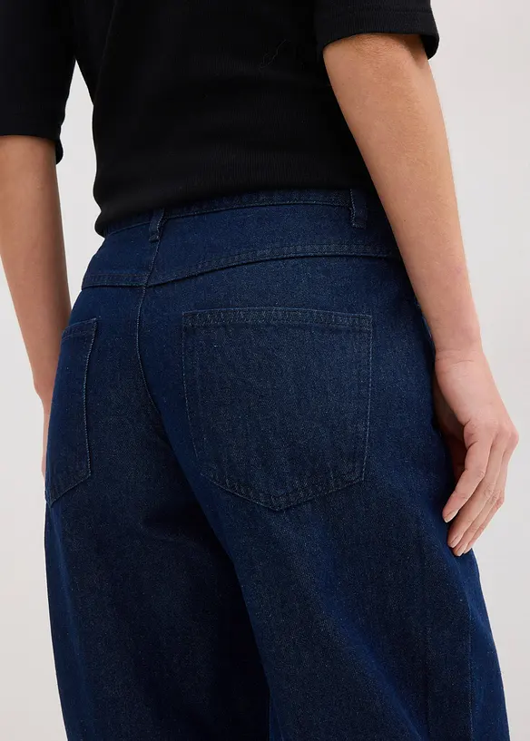 Barrel jeans mid waist, biologisch katoen, bonprix